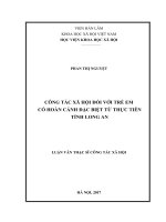 Công tác xã hội đối với trẻ em có hoàn cảnh đặc biệt từ thực tiễn tỉnh Long An