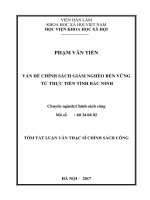 Vấn đề chính sách giảm nghèo bền vững từ thực tiễn tỉnh bắc ninh (tt) 