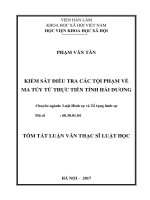 Kiểm sát điều tra các tội phạm về ma túy từ thực tiễn tỉnh hải dương (tt) 