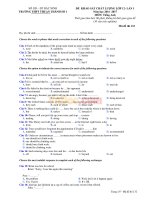 Đề thi thử THPT Quốc gia môn Tiếng Anh năm 2017 trường THPT Thuận Thành 1, Bắc Ninh có đáp án (lần 1) 