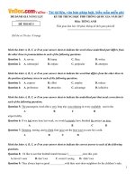 Đề thi thử THPT Quốc gia năm 2017 môn Tiếng Anh có đáp án + giải thích chi tiết (Đề 3) 