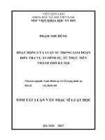 Hoạt động của luật sư trong giai đoạn điều tra vụ án hình sự   từ thực tiễn thành phố hà nội (tt) 