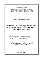 Thực hiện chính sách đào tạo nghề cho lao động nông thôn từ thực tiễn tỉnh ninh bình (tt) 
