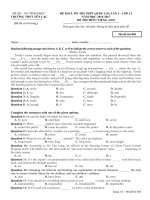 Đề thi thử THPT Quốc gia năm 2017 môn Tiếng Anh trường THPT Yên Lạc, Vĩnh Phúc có đáp án 