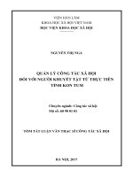 Quản lý công tác xã hội đối với người khuyết tật từ thực tiễn tỉnh kon tum (tt) 