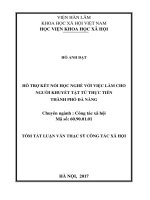 Hỗ trợ kết nối học nghề với việc làm cho người khuyết tật từ thực tiễn thành phố đà nẵng (tt) 