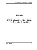 Tiểu luận công tác xã hội với người có HIV   những vấn đề lý luận và thực tiễn