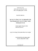 Quản lý công tác xã hội đối với người khuyết tật từ thực tiễn tỉnh kon tum 