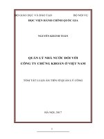 Quản lý nhà nước đối với công ty chứng khoán ở việt nam