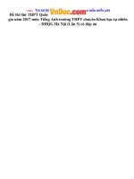 Đề thi thử THPT Quốc gia năm 2017 môn Tiếng Anh trường THPT chuyên Khoa học tự nhiên  ĐHQG Hà Nội (Lần 5) có đáp án 