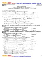 Đề thi học kì 2 môn Tiếng Anh lớp 12 năm học 2016  2017 