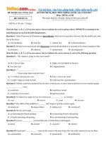 Đề thi thử THPT Quốc gia năm 2017 môn Tiếng Anh có đáp án + giải thích chi tiết (Đề 15)