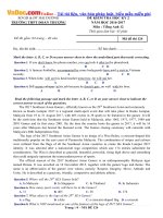 Đề thi học kỳ 2 môn Tiếng Anh lớp 12 trường THPT Đoàn Thượng, Hải Dương năm học 2016  2017 có đáp án 