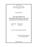 Thực hiện chính sách phát triển kinh tế biển từ thực tiễn huyện đảo lý sơn, tỉnh quảng ngãi