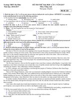 Đề thi thử THPT Quốc gia năm 2017 môn Tiếng Anh THPT Đa Phúc, Hà Nội có đáp án (Lần 1)