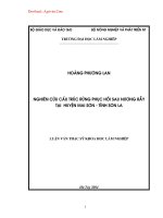 Nghiên cứu cấu trúc rừng phục hồi sau nương rẫy huyện Mai Sơn tỉnh Sơn La