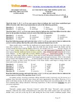 Đề thi thử THPT Quốc gia năm 2017 môn Tiếng Anh có đáp án  Đề 76