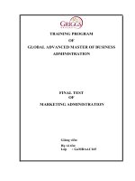 bài tập quản trị maketting MBA (bản dịch tiếng anh)