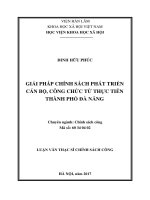 GIẢI PHÁP CHÍNH SÁCH PHÁT TRIỂN cán bộ, CÔNG CHỨC từ THỰC TIỄN THÀNH PHỐ đà NẴNG (tóm tắt)