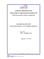 bài tập quản trị tổ chức và các hành vi nhân sự MBA (bản tiếng việt)