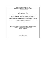 Quản lý hoạt động giáo dục pháp luật cho học sinh ở các trường trường THCS quận Lê Chân, thành phố Hải Phòng