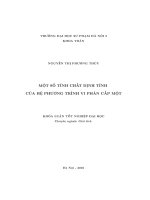 Một số tính chất định tính của hệ phương trình vi phân cấp 1 (Khóa luận tốt nghiệp)