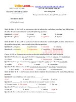 Đề thi thử THPT Quốc gia năm 2017 môn Tiếng Anh có đáp án  Đề 71 