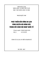 Phát triển bền vững du lịch vùng duyên hải đông bắc trong bối cảnh hội nhập quốc tế tt