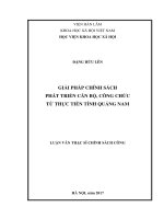 Giải pháp chính sách phát triển cán bộ, công chức từ thực tiễn tỉnh quảng nam 