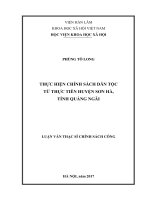 Thực hiện chính sách dân tộc từ thực tiễn huyện Sơn Hà, tỉnh Quảng Ngãi