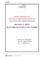 bài tập môn quản trị sản xuất (bản tiếng việt)