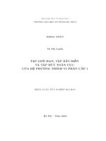 Tập giới hạn, tập bất biến và tập hút toàn cục của hệ phương trình vi phân cấp 1 (Khóa luận tốt nghiệp)