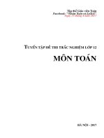 TUYỂN TẬP ĐỀ THI TRẮC NGHIỆM LỚP 12  MÔN TOÁN dự án 8