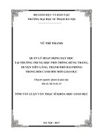 Quản lí hoạt động dạy học tại trường trung học phổ thông hùng thắng, huyện tiên lãng thành phố hải phòng trong bối cảnh đổi mới giáo dục 