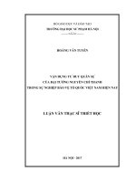 Vận dụng tư duy quân sự của đại tướng nguyễn chí thanh trong sự nghiệp bảo vệ tổ quốc việt nam hiện nay 