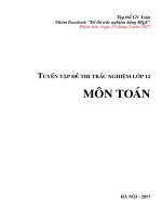 TUYỂN TẬP ĐỀ THI TRẮC NGHIỆM LỚP 12  MÔN TOÁN DỰ ÁN 6