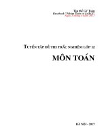 TUYỂN TẬP ĐỀ THI TRẮC NGHIỆM LỚP 12  MÔN TOÁN dự án 7