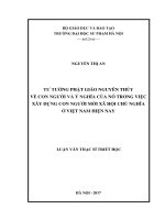 Tư tưởng phật giáo nguyên thủy về con người và ý nghĩa của nó trong việc xây dựng con người mới xã hội chủ nghĩa ở việt nam hiện nay 