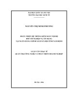 Hoàn thiện hệ thống kiểm soát nội bộ đối với nghiệp vụ tín dụng tại ngân hàng chính sách xã hội tỉnh nam định 