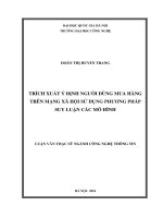 TRÍCH XUẤT Ý ĐỊNH NGƯỜI DÙNG MUA HÀNG TRÊN MẠNG XÃ HỘI SỬ DỤNG PHƯƠNG PHÁP SUY LUẬN CÁC MÔ HÌNH