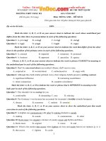 Đề thi thử THPT Quốc gia năm 2017 môn Tiếng Anh trường THPT Thác Bà, Yên Bái CÓ ĐÁP ÁN 