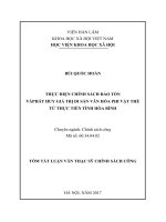 Thực hiện chính sách bảo tồn và phát huy giá trị di sản văn hóa phi vật thể từ thực tiễn tỉnh hòa bình tt