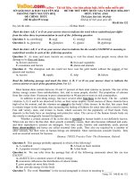 Đề thi thử THPT Quốc gia năm 2017 môn Tiếng Anh Trường THPT Nguyễn Huệ, Yên Bái có đáp án 