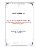 Một số phương pháp chứng minh hai đường thẳng vuông góc trong chương trình toán THCS