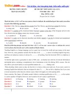 Đề thi thử THPT Quốc gia năm 2017 môn Tiếng Anh trường THPT Nguyễn Quang Diêu, Đồng Tháp có đáp án và giải thích chi tiết (Lần 1) 