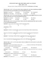 Đề thi thử THPT Quốc gia năm 2017 môn Tiếng Anh trường THPT Chu Văn An, Yên Bái CÓ ĐÁP ÁN 