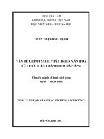 Vấn đề chính sách phát triển văn hoá từ thực tiễn thành phố đà nẵng (tt) 