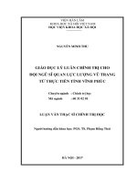 Giáo dục lý luận chính trị cho đội ngũ sĩ quan lực lượng vũ trang từ thực tiễn tỉnh Vĩnh Phúc