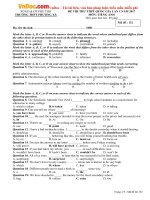 Đề thi thử THPT Quốc gia năm 2017 môn Tiếng Anh trường THPT Phương Xá, Phú Thọ có đáp án 