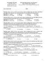 Đề thi thử THPT Quốc gia năm 2017 môn Tiếng Anh trường THPT Hoàng Quốc Việt, Yên Bái CÓ ĐÁP ÁN